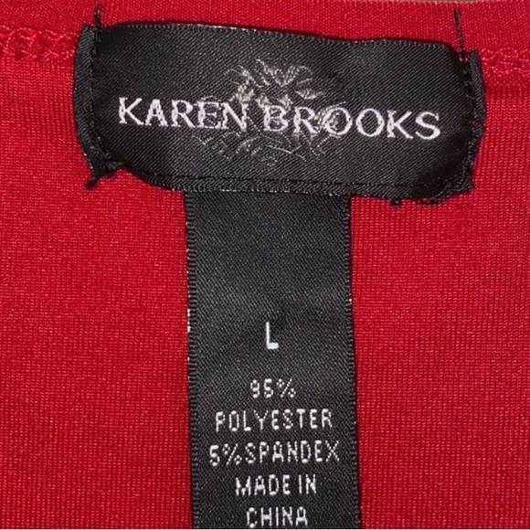 Red & Black Karen Brooks Top Women’s Size Large Smooth Soft Shirt Cardigan Set! - Picture 3 of 4